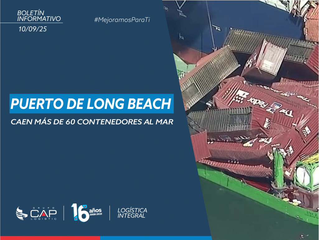 Puerto de Long Beach: más de 60 contenedores caen al mar