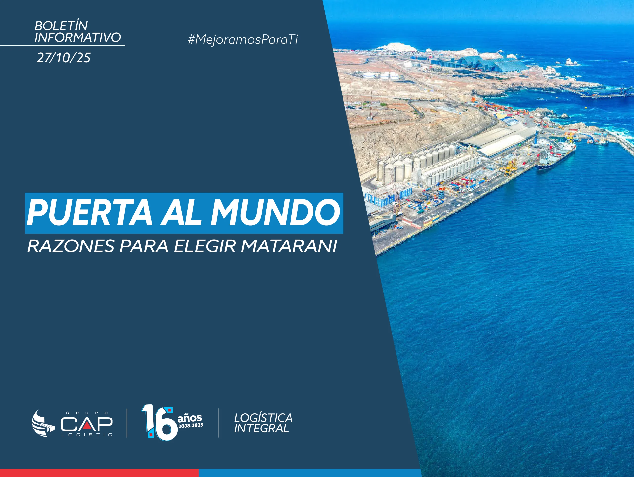 Matarani no solo es un puerto; es una plataforma logística en expansión. Con inversiones por más de US$ 698 millones recientemente aprobadas por el Gobierno, el puerto se prepara para atender la creciente demanda del comercio exterior y del sector minero del sur.